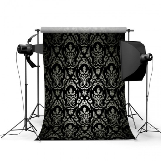 1.5x2.1m Photography Retro Damask Cloth Studio Props Background Vinyl Black 1.5x2.1m Photography Retro Damask Cloth Studio Props Background Vinyl Black