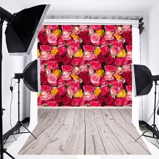 1.5x2.1m Vinyl Flower Wooden Floor Photography Backdrop Studio Photo Background Decoration