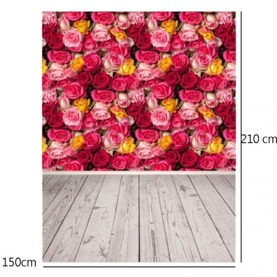 1.5x2.1m Vinyl Flower Wooden Floor Photography Backdrop Studio Photo Background Decoration