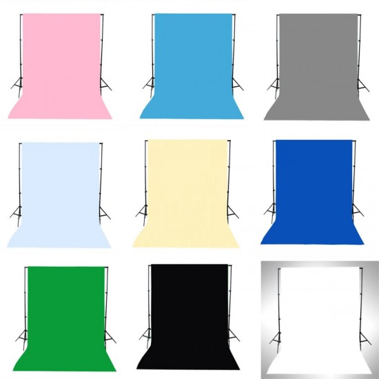 1.5x3M Green Black White Blue Yellow Pink Grey Solid Color Photography Backdrop Background Studio Prop