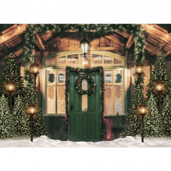 1x1.5m 1.2x1.5m 1.8x2.5m Christmas Tree House Photography Backdrop Cloth Photo Studio Backdrop Decoration Props