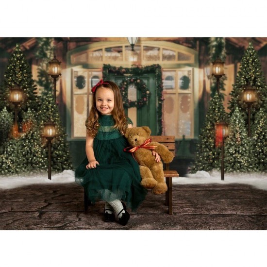 1x1.5m 1.2x1.5m 1.8x2.5m Christmas Tree House Photography Backdrop Cloth Photo Studio Backdrop Decoration Props