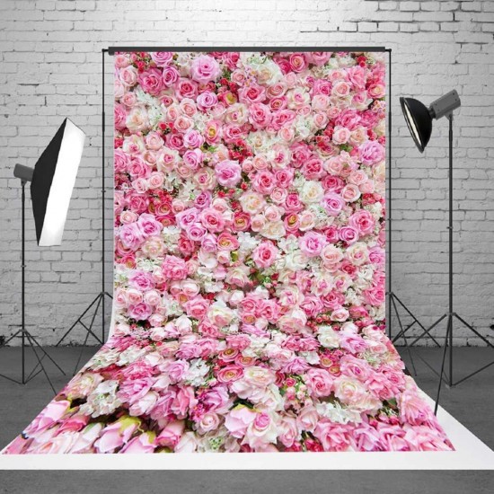 1x1.5m 1.5x2.1m 1.8x2.7m Rose Floral Vinyl Photography Background Wedding Birthday Decor Photo Backdrop