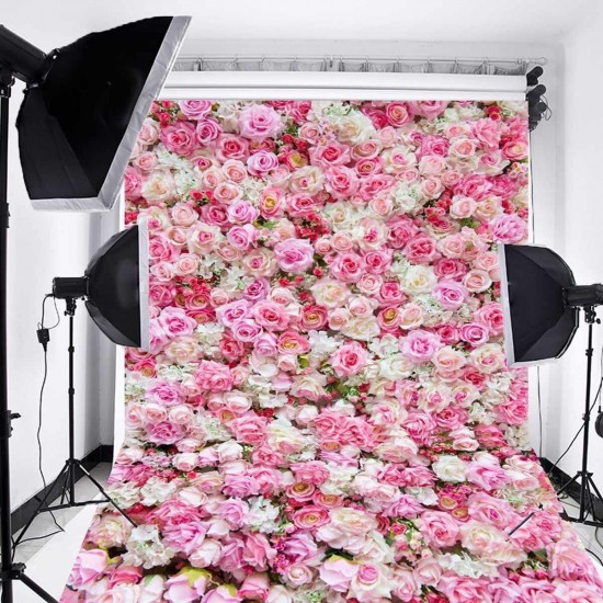 1x1.5m 1.5x2.1m 1.8x2.7m Rose Floral Vinyl Photography Background Wedding Birthday Decor Photo Backdrop