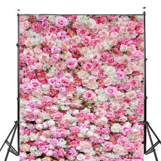 1x1.5m 1.5x2.1m 1.8x2.7m Rose Floral Vinyl Photography Background Wedding Birthday Decor Photo Backdrop