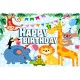 1x1.5m 1.5x2.2m 1.8x2.5m PVC Animal & Happy Birthday Photography Background Cloth Photo Backdrop