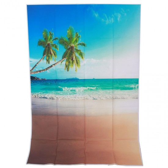 1x1.5m 3x5ft Coast Coconut Tree Vinyl Studio Photography Photo Backdrop Background