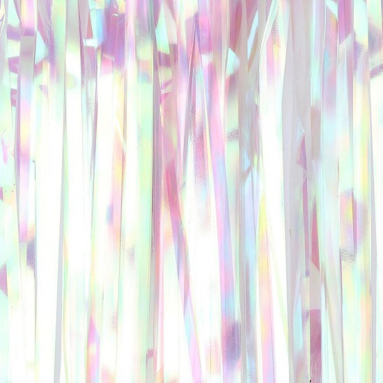 1x1m/1x2m Iridescent Foil Fringe Curtain Party Decoration Photography Prop Backdrop