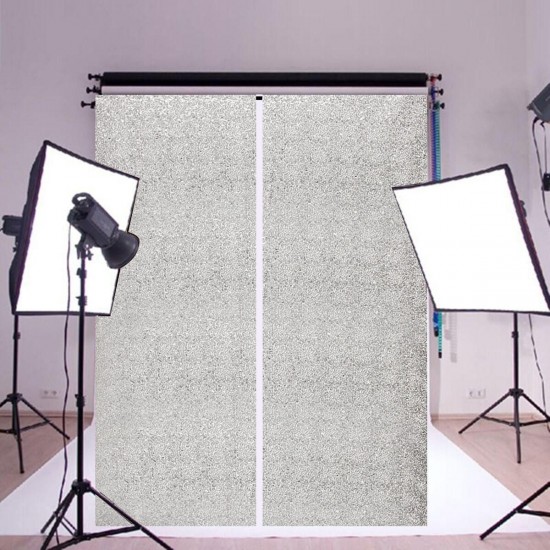 2 Panels 2FTX7FT Silver Shimmer Sequins Fabric Wedding Photography Backdrop