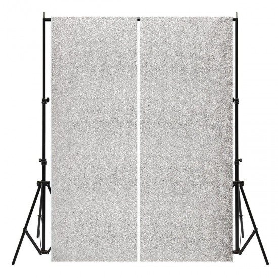 2 Panels 2FTX7FT Silver Shimmer Sequins Fabric Wedding Photography Backdrop 2 Panels 2FTX7FT Silver Shimmer Sequins Fabric Wedding Photography Backdrop