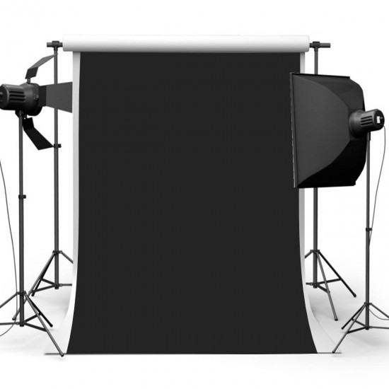 2.1x1.5m 5x7ft Plain Black Thin Vinyl Studio Backdrop Photography Prop Photo Background