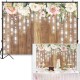 2.1x1.5m Durable Fabric Wooden Wall Party Backdrop Wedding Photography Background