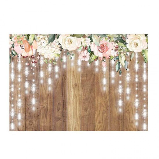 2.1x1.5m Durable Fabric Wooden Wall Party Backdrop Wedding Photography Background