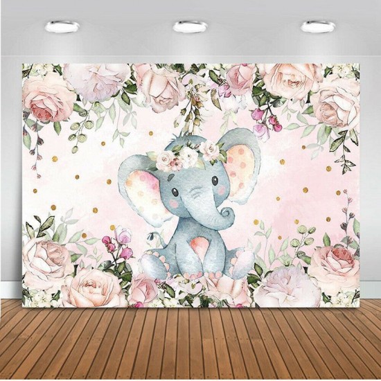 220x150cm 150x100C Girl Elephant Baby Shower Backdrop Vinyl Elephant Photography Background Photo Props 220x150cm 150x100C Girl Elephant Baby Shower Backdrop Vinyl Elephant Photography Background Photo Props