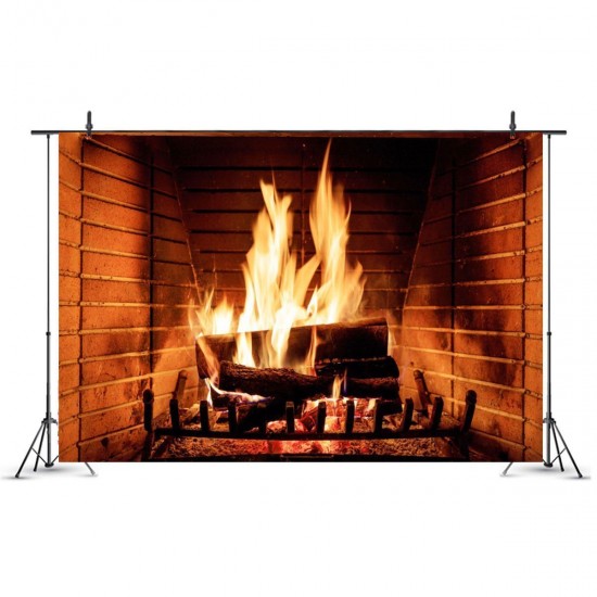 2x1FT 3x2FT Fireplace Fire Brick Photography Backdrop Background Studio Prop