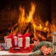 2x1ft 3x2ft E21008 Ethylene Propylene Hearth Flame Wood Block Decor Photography Backdrop Background Party Wallpaper