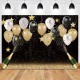 3 Sizes Happy Birthday Party Photography Prop Black Gold Balloon Photo Studio Backdrop