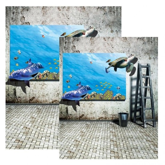 3x5FT 5x7FT Retro Wall Sea Poster Photography Backdrop Background Studio Prop