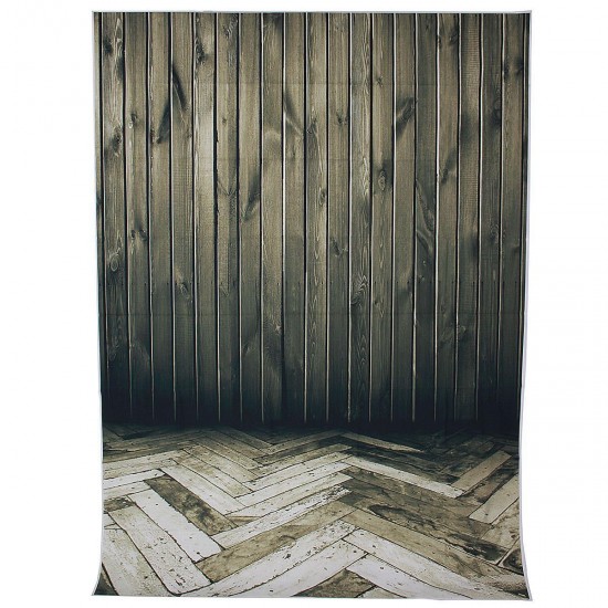 3x5FT 5x7FT Vinyl Dark Wood Wall Floor Photography Backdrop Background Studio Prop