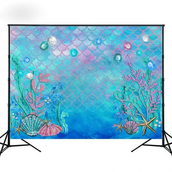 3x5FT 5x7FT Vinyl Mermaid Underwater Sea Star Photography Backdrop Background Studio Prop