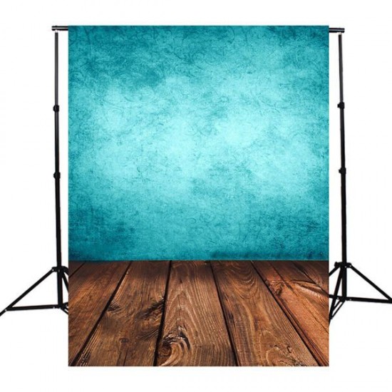 3x5FT Blue Board Wood Photography Background Backdrop Studio Photo Prop