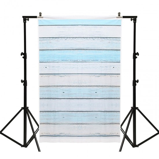 3x5FT Blue Wooden Wall Floor Photography Backdrop Studio Prop Background