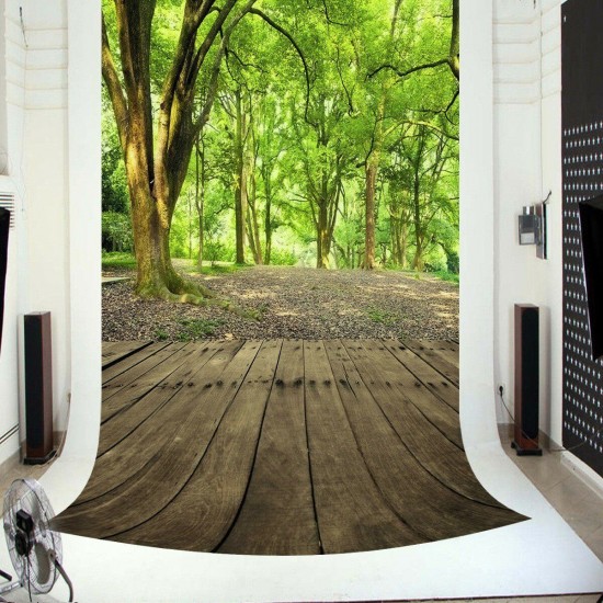 3x5FT Forest Scenery Wood Floor Vinyl Backdrop Photography Prop Photo Background