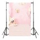 3x5FT Vinyl Backdrop Indoor Baby Child Pink Bear Photography Background Backdrop