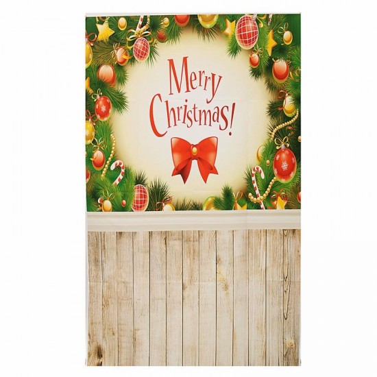 3x5FT Vinyl Merry Christmas Decor Wood Floor Photography Backdrop Background Studio Prop