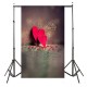 3x5FT Vinyl Valentine's Day Photography Backdrop Red Heart Background Studio Prop