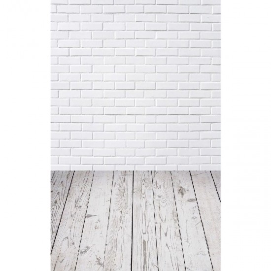 3x5FT White Brick Wall Floor Photography Backdrop Studio Prop Background