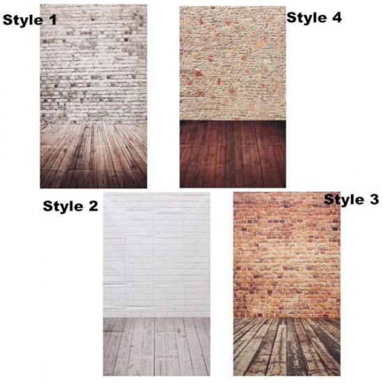 3x5ft 0.9x1.5m Wood Grain Brick Thin Photography Background Studio Photo Props Backdrop