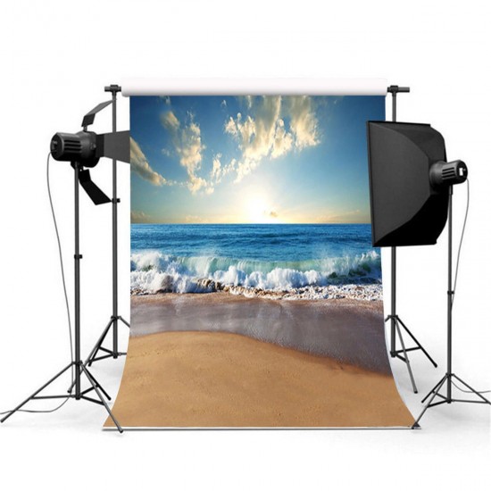 3x5ft 5x7ft Sunny Sea Beach Photography Backdrop Studio Prop Background
