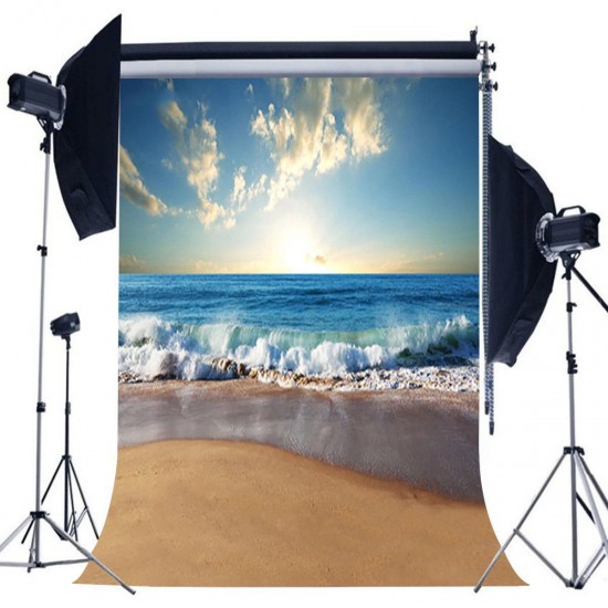 3x5ft 5x7ft Sunny Sea Beach Photography Backdrop Studio Prop Background