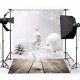 3x5ft Christmas Theme Christmas Snowman Wooden Photography Vinyl Background