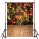 3x5ft Christmas Theme Tree Gift Ornament Wooden Photo Vinyl Background Backdrop Studio Props