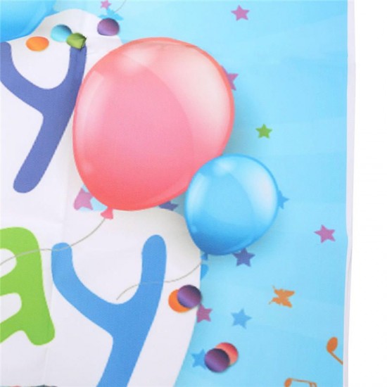 3x5ft Vinyl Happy Birthday Blue Wood Floor Studio Props Photography Background Backdrop