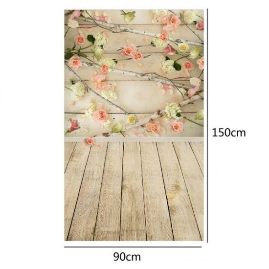 3x5ft Vinyl Wooden Floor Flower Backdrops Photography Studio Props Background 3x5ft Vinyl Wooden Floor Flower Backdrops Photography Studio Props Background