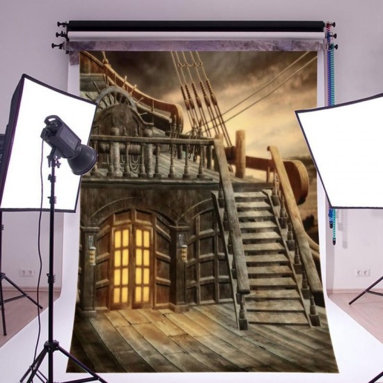 5X7FT Pirate Ship Photography Backdrop Studio Ancient Photo Background Props