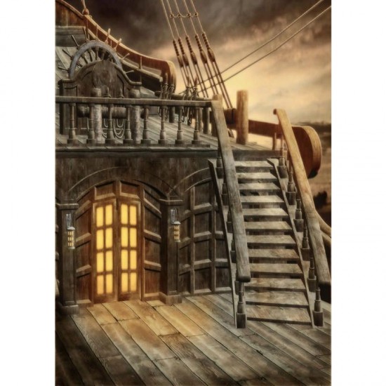 5X7FT Pirate Ship Photography Backdrop Studio Ancient Photo Background Props