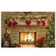 5x3FT 7x5FT 10x7FT Christmas Fireplace Red Socks Backdrop Photography Background Cloth Decoration Background Studio Prop