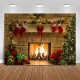 5x3FT 7x5FT 10x7FT Christmas Fireplace Red Socks Backdrop Photography Background Cloth Decoration Background Studio Prop 5x3FT 7x5FT 10x7FT Christmas Fireplace Red Socks Backdrop Photography Background Cloth Decoration Background Studio Prop