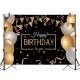 5x3FT 7x5FT 9x6FT Gold Balloons Happy Birthday Studio Photography Backdrops Background 5x3FT 7x5FT 9x6FT Gold Balloons Happy Birthday Studio Photography Backdrops Background