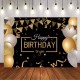 5x3FT 7x5FT 9x6FT Gold Balloons Happy Birthday Studio Photography Backdrops Background 5x3FT 7x5FT 9x6FT Gold Balloons Happy Birthday Studio Photography Backdrops Background