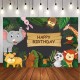 5x3FT 7x5FT 9x6FT Happy Birthday Jungle Elephant Panda Photography Backdrop Background Studio Prop 5x3FT 7x5FT 9x6FT Happy Birthday Jungle Elephant Panda Photography Backdrop Background Studio Prop