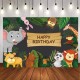 5x3FT 7x5FT 9x6FT Happy Birthday Jungle Elephant Panda Photography Backdrop Background Studio Prop