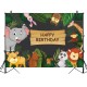 5x3FT 7x5FT 9x6FT Happy Birthday Jungle Elephant Panda Photography Backdrop Background Studio Prop 5x3FT 7x5FT 9x6FT Happy Birthday Jungle Elephant Panda Photography Backdrop Background Studio Prop