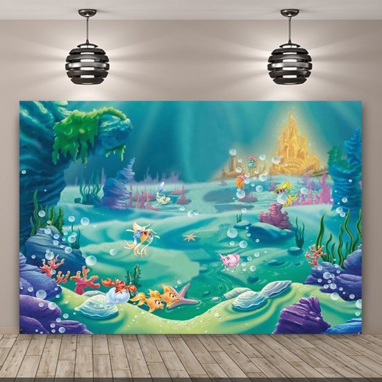 5x3FT 7x5FT 9x6FT Underwater Castle Fish Studio Photography Backdrops Background