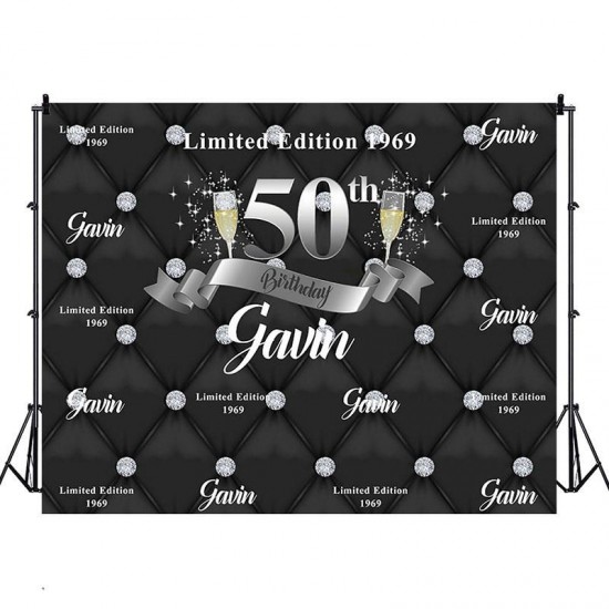 5x3FT 7x5FT 9x6FT Vinyl 50th Birthday Limited Edition 1969 Photography Backdrop Background Studio Prop