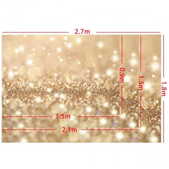 5x3FT 7x5FT 9x6FT Vinyl Gold Glitter Photography Backdrop Background Studio Prop